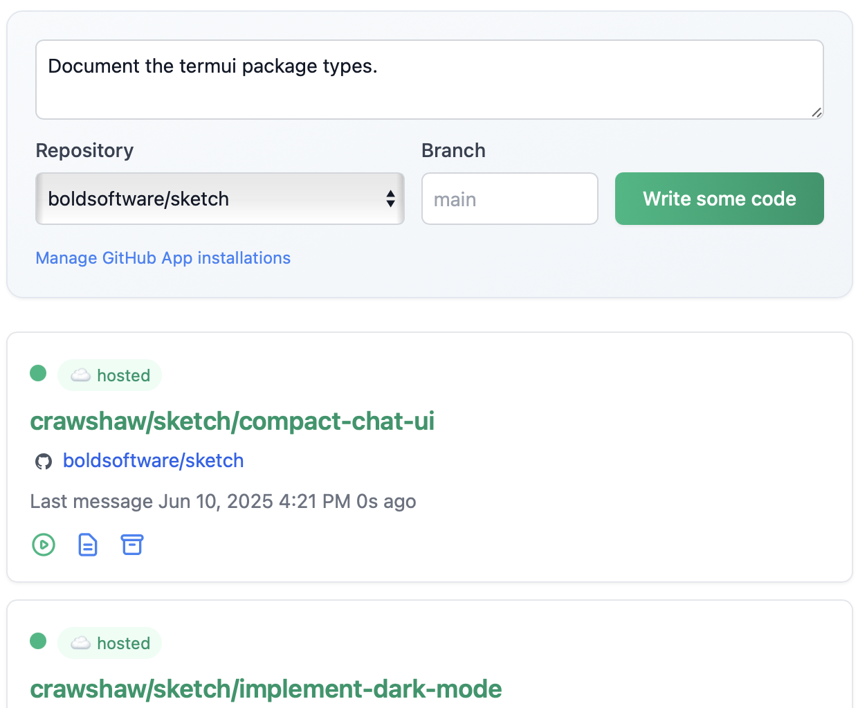 the sketch cloud environment